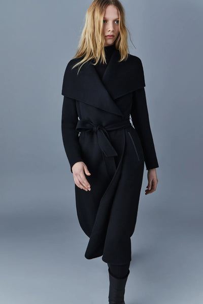 Mackage MAI Double-face wool wrap coat Black