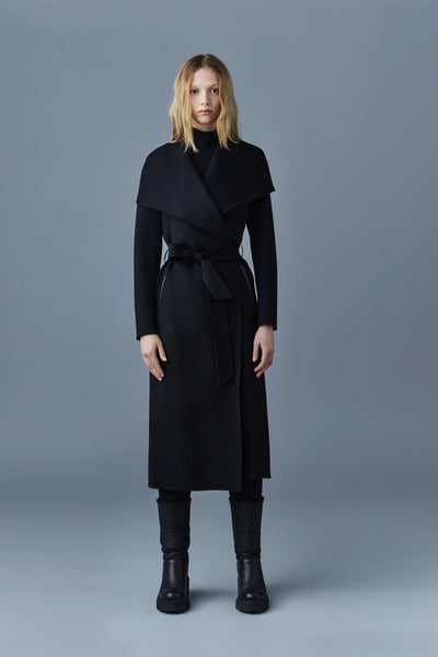 Mackage MAI Double-face wool wrap coat Black