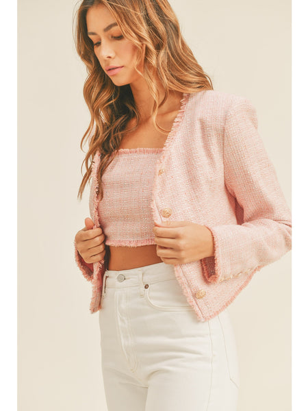 Pink crop hotsell top jacket