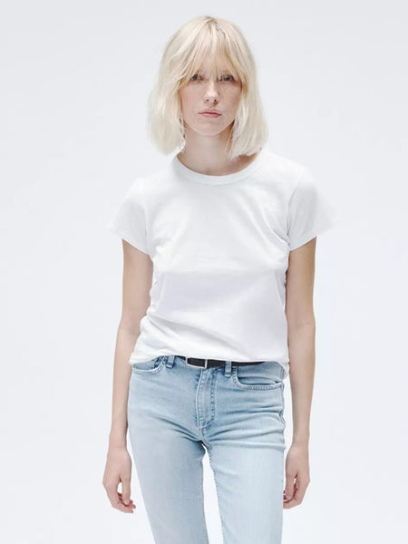 Rag & Bone The Slub Pima Cotton Tee In Bright White