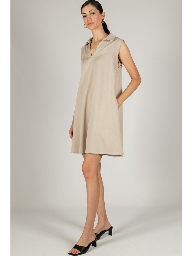 P.Cill Gael Sleeveless Dress In Taupe