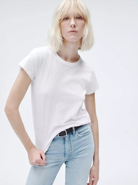 Rag & Bone The Slub Pima Cotton Tee In Bright White