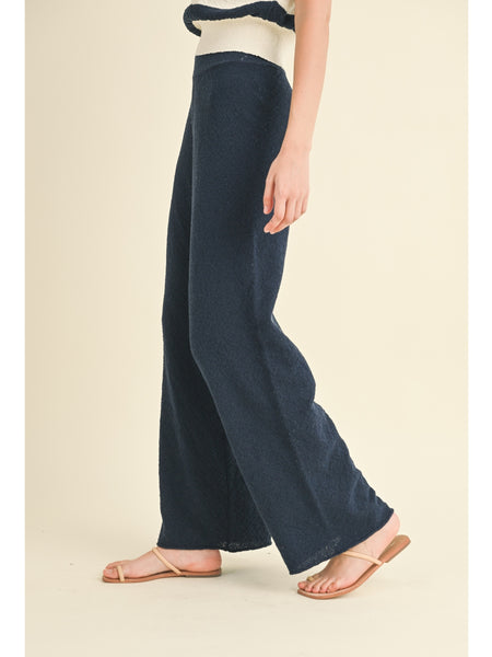 Miou Muse Paula Straight Leg Pants Navy