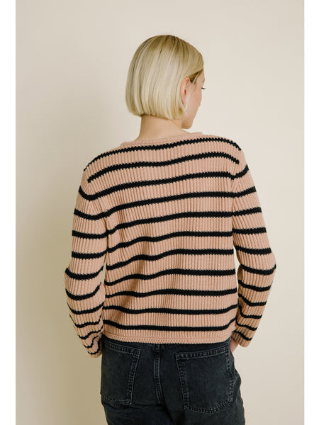 Aureum Dema Striped Cardigan Eggshell