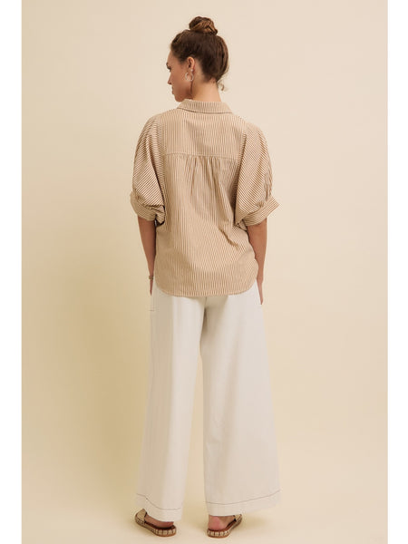 February Aurelia Short Sleeve Shirt Mocha