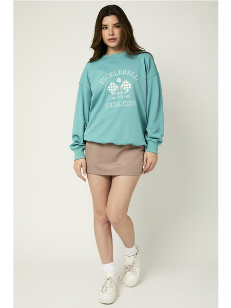 Gilli Pickleball Social Club Sweatshirt In Turquoise