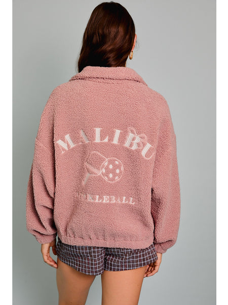 LE LIS Malibu Pickleball Zip Fleece Mauve