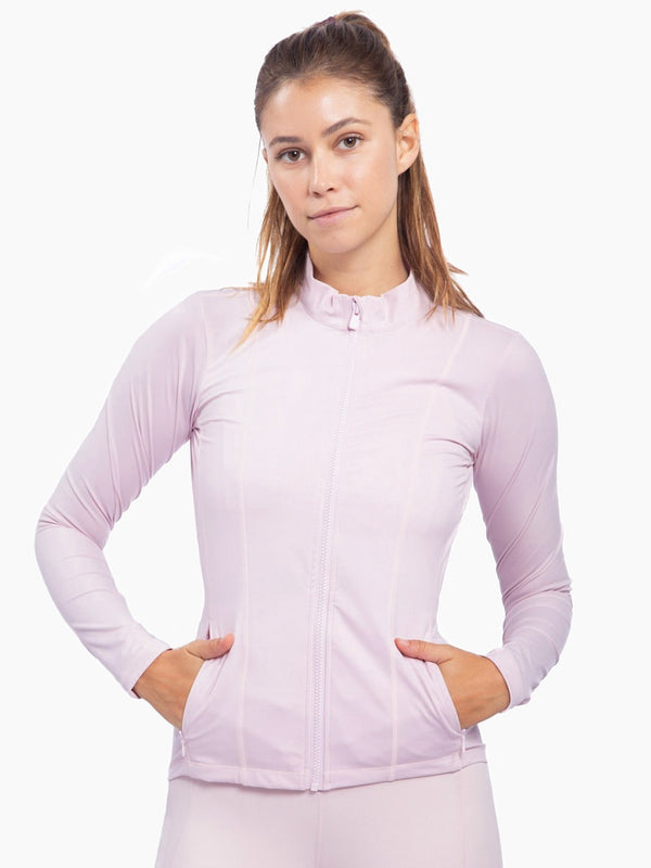 Mono B Ezra Active Slim Zip-Up Jacket In Pink