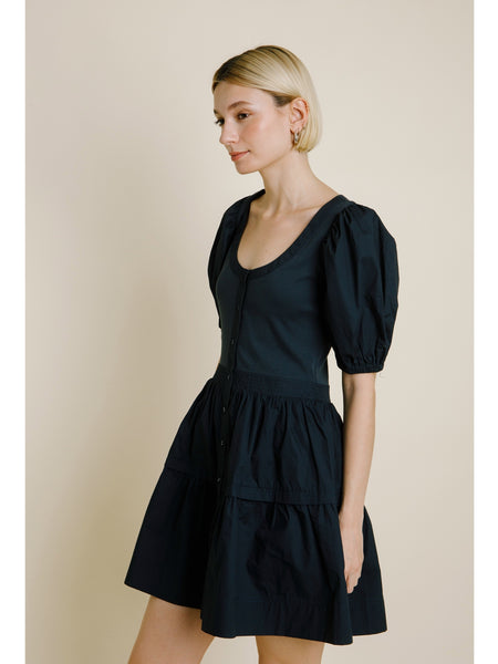 Aureum Genoa Knit Combo Dress Black