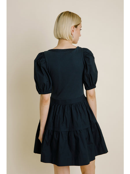 Aureum Genoa Knit Combo Dress Black