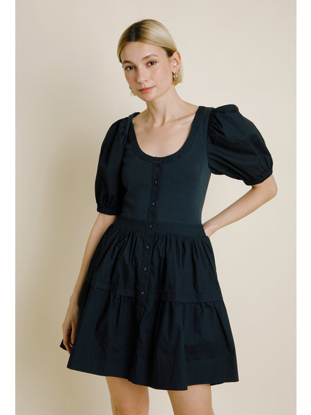 Aureum Genoa Knit Combo Dress Black