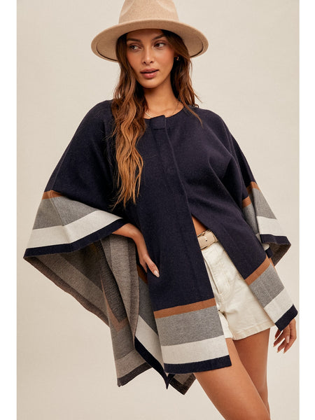 Hem&Thread Winnie Cape In Navy