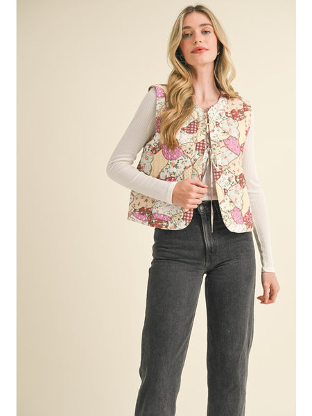 &Merci Rimini Patch Vest In Orchid Multi