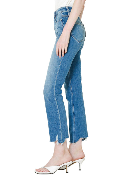 Paige Denim Cindy High Rise Straight Jean Mel Destroyed Hem