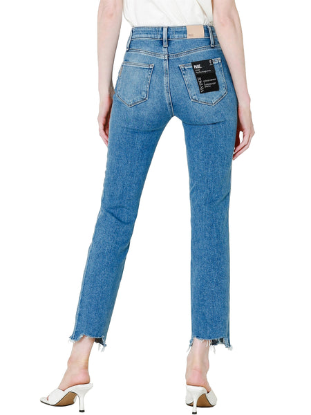 Paige Denim Cindy High Rise Straight Jean Mel Destroyed Hem