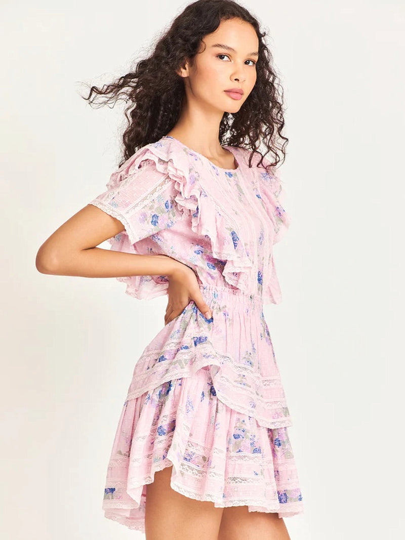 LoveShackFancy Natasha Dress In Juicy Plum