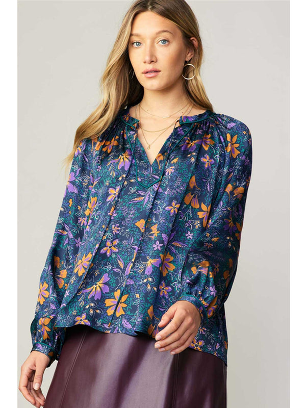 Current Air Eli Blouse In Navy Multi