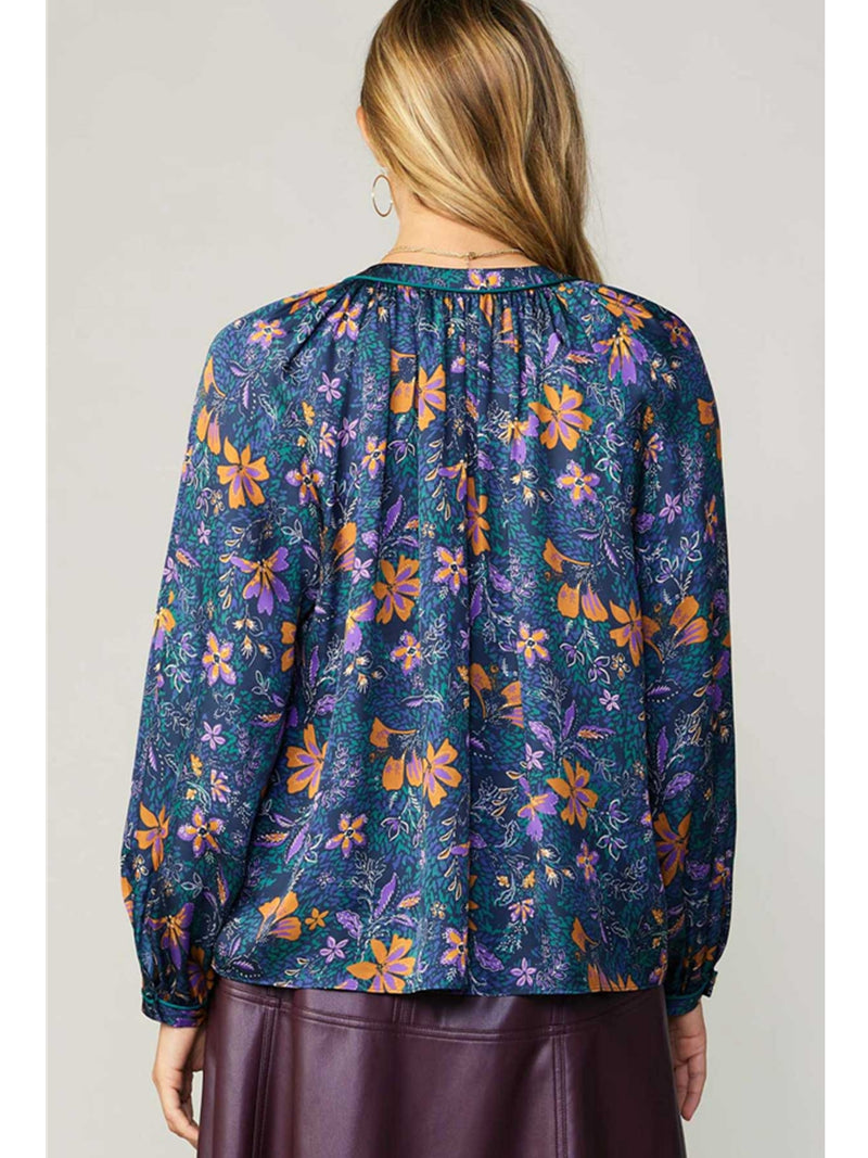 Current Air Eli Blouse In Navy Multi