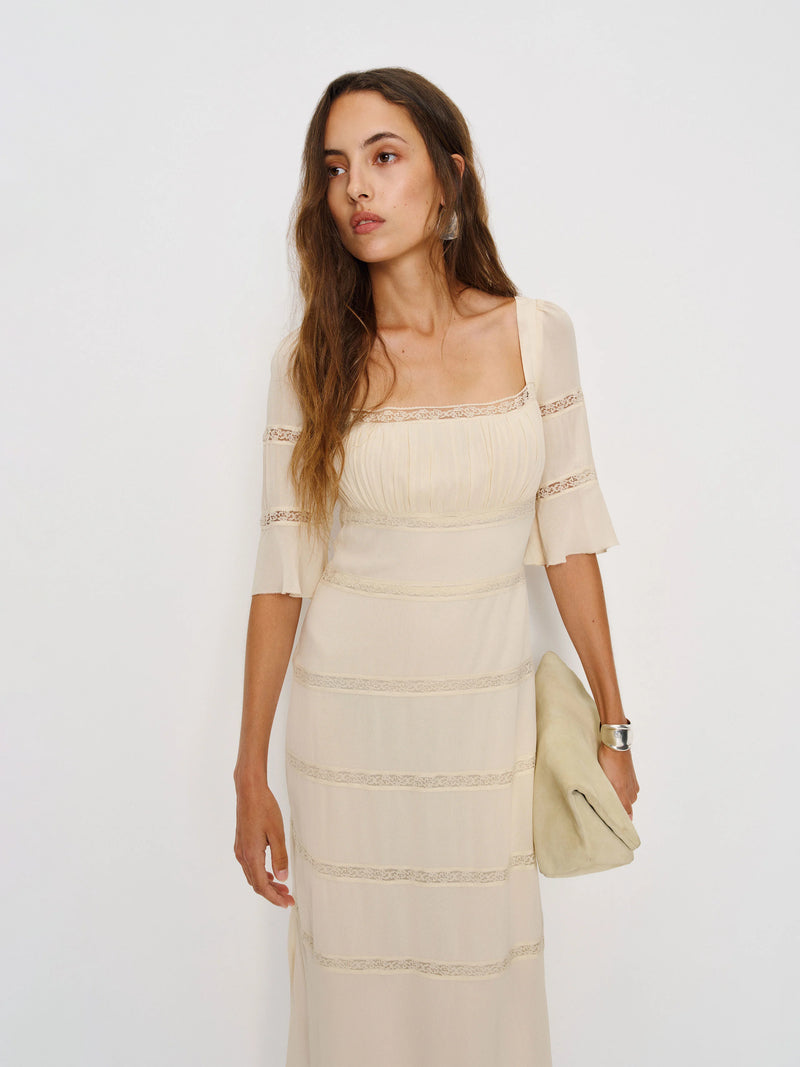 Reformation Laverna Dress in Cream – Evoluxxy