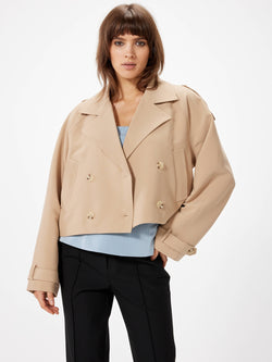 Sophie Rue The Cropped Mini Trench in Camel