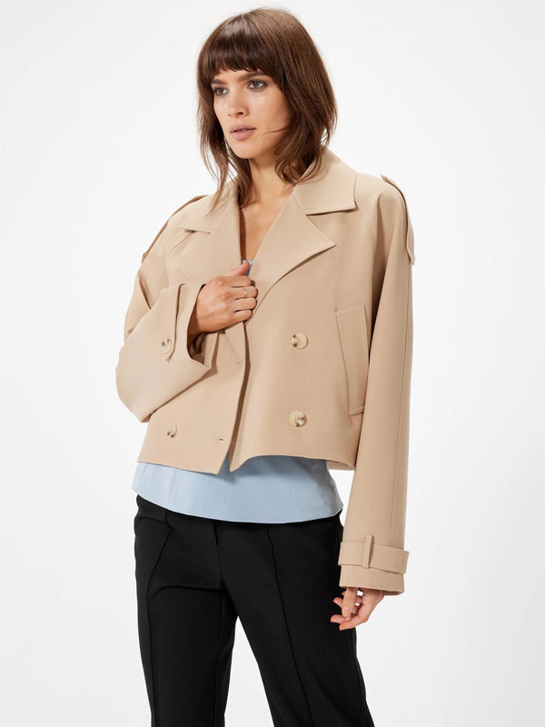Sophie Rue The Cropped Mini Trench in Camel