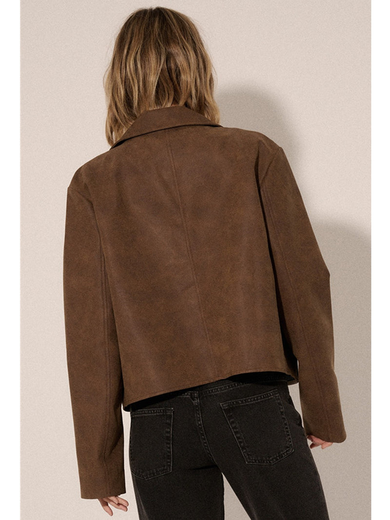 Promesa William Faux Leather Jacket In Brown