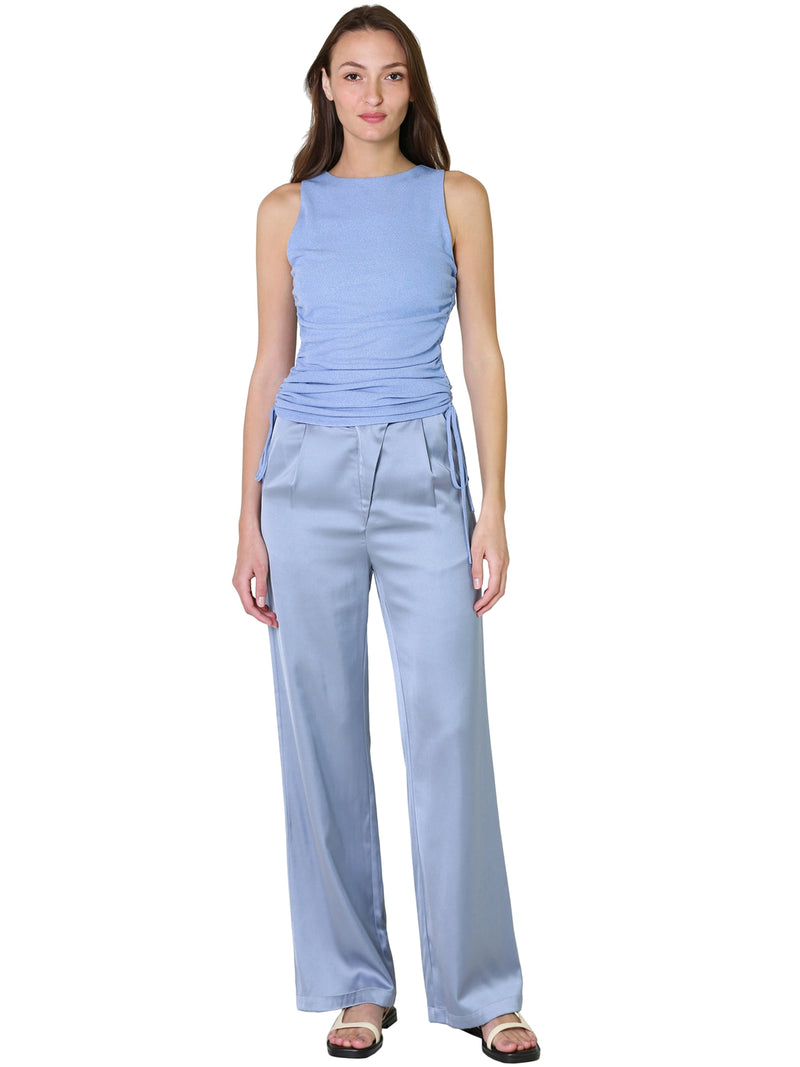 Crescent Valentina Ruched Top In Light Blue 