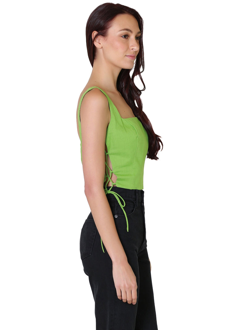 Lost+Wander Elia Top In Garden Green 