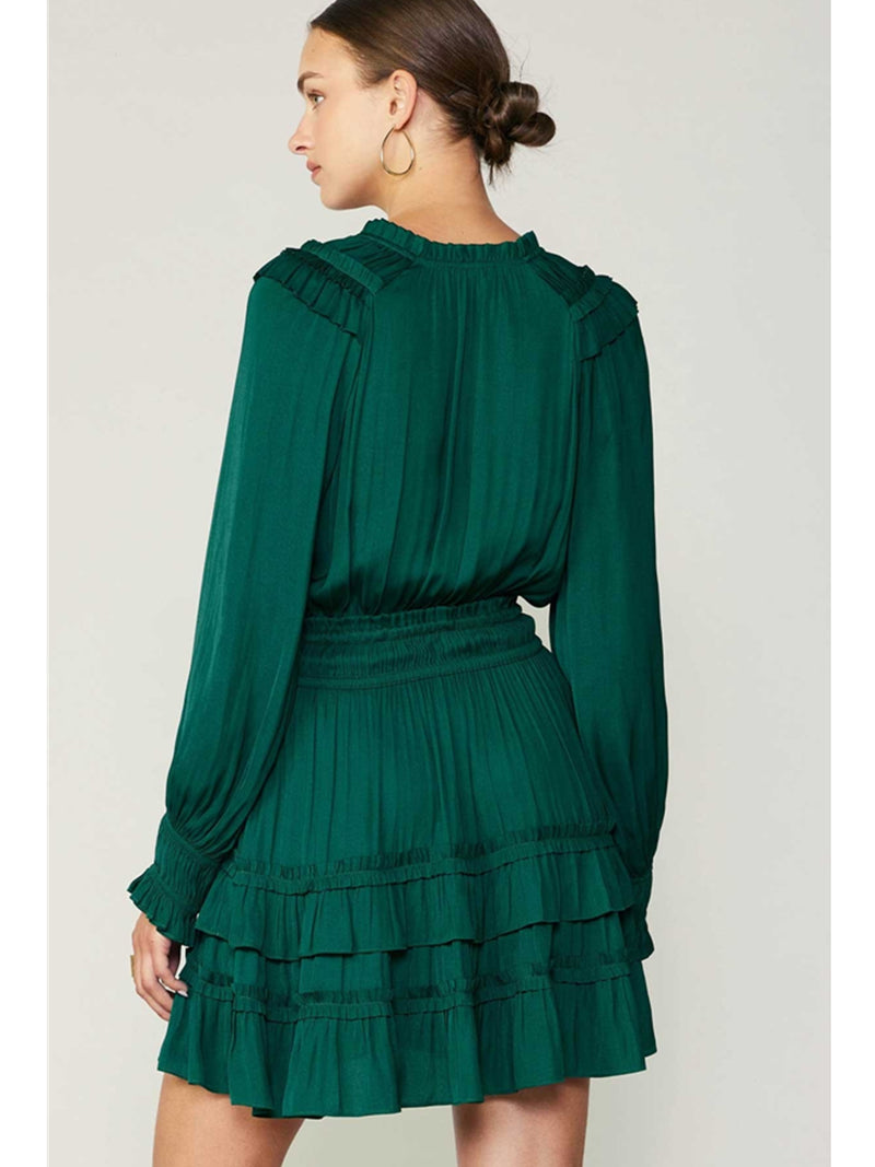 Current Air Ethan Dress In Emerald Green