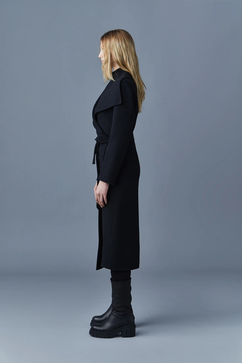 Mackage MAI Double-face wool wrap coat Black