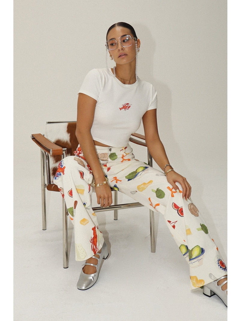 Bailey Rose Lobster Tee In White