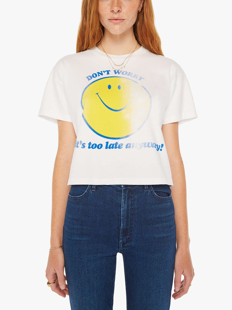MOTHER Denim The Grab Bag Crop Tee In Don't Worry