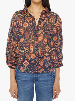 MOTHER Denim Breeze Top In Henna Happiness