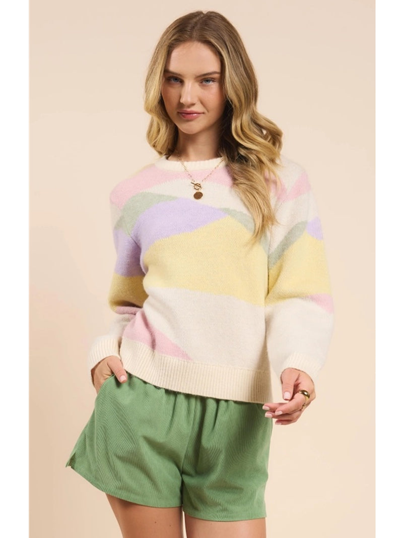 Sadie&Sage Skyfall Multi Color Sweater In Multi