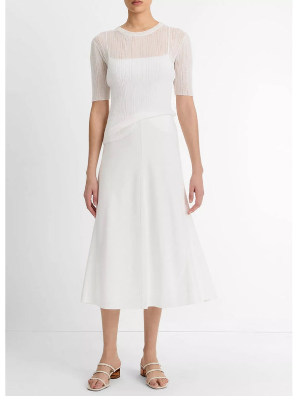 Vince Bias A-Line Skirt In Off White