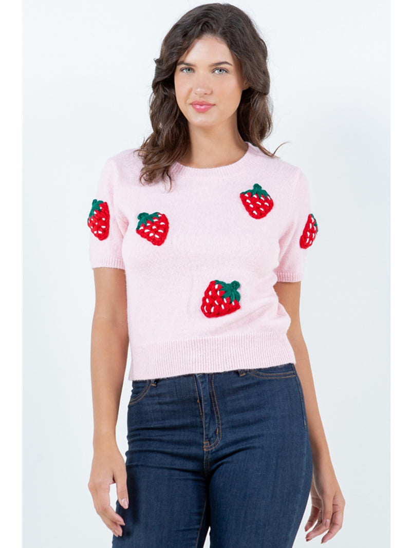 Dreamers Roya Strawberry Sweater In Pink