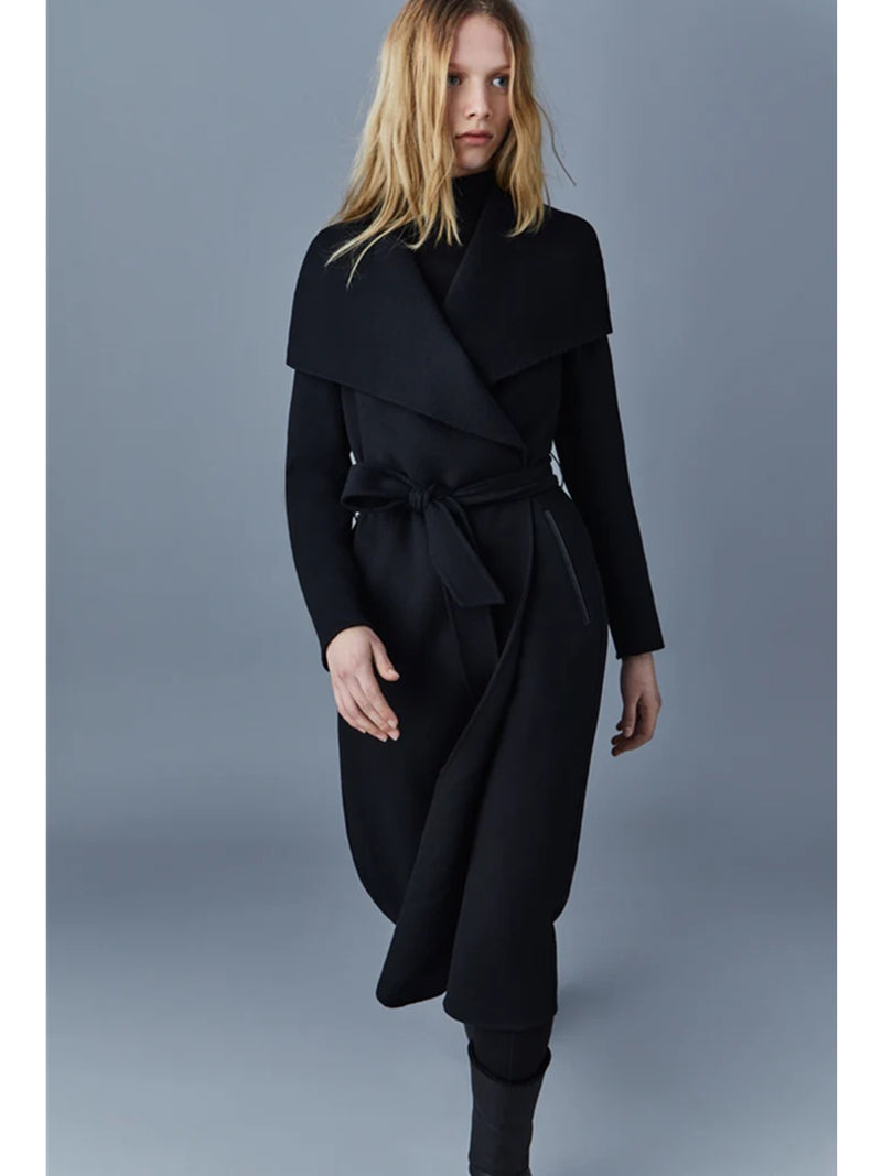 Mackage MAI Double-face wool wrap coat In Black