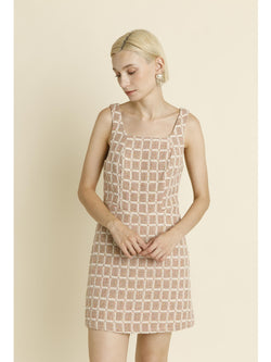 Aureum Kinsley Tweed Mini Dress In Pink