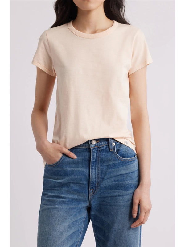 Rag & Bone The Slub Pima Cotton Tee In Peach