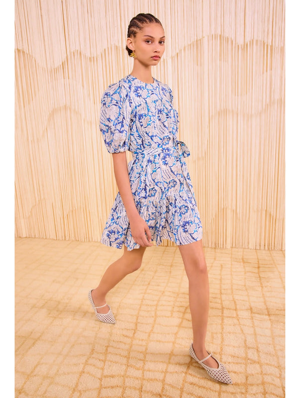 Ulla Johnson Rosalie Short Sleeve Mini Dress In Ciel