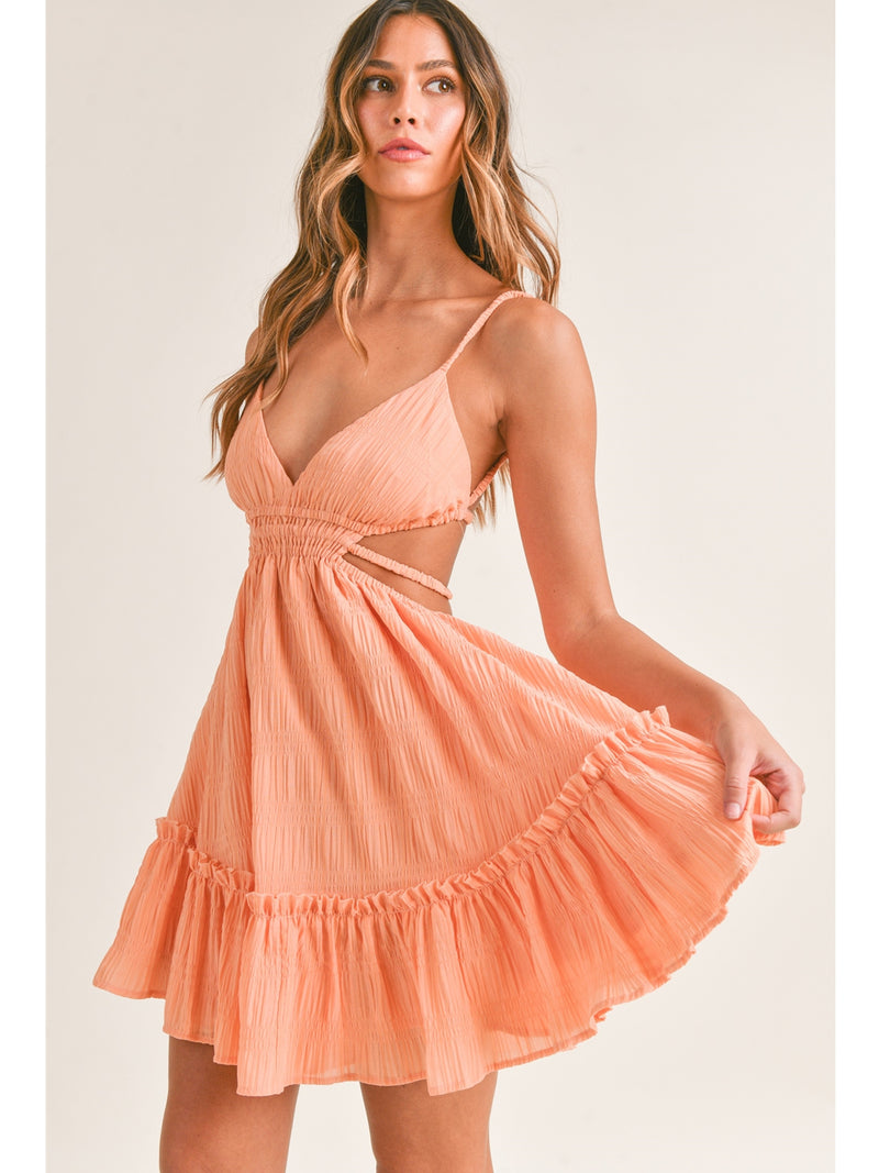 Mable Skylar Cutout Mini Dress In Orange
