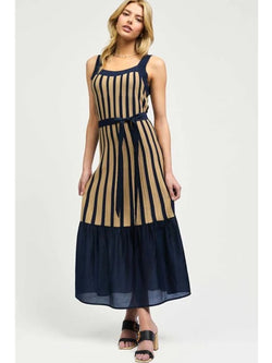 Current Air Orelia Square Neck Sweater Dress In Navy Multi