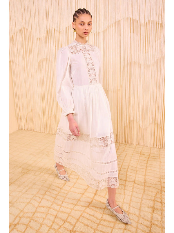 Ulla Johnson Amelie Long Sleeve Dress In Pristine