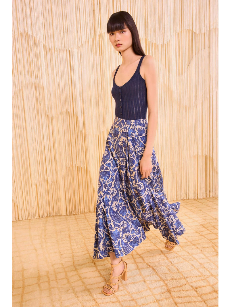 Ulla Johnson Sabina Faux Wrap Skirt In Ocean