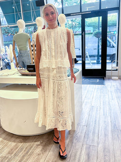 Sympathique Sicily Eyelet Lace Skirt In Summer Breeze