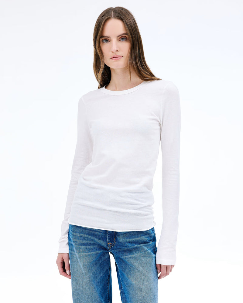 SLVRLAKE Simple Long Sleeve Tee in Natural White