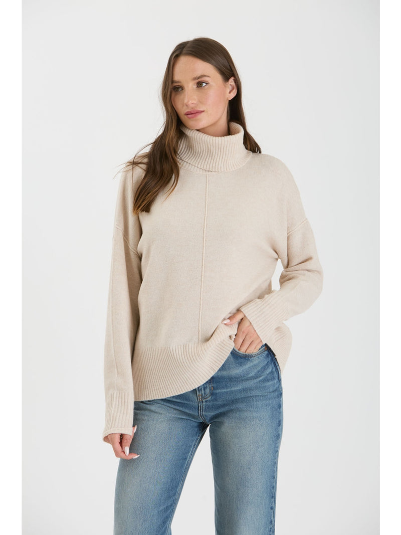 The Workshop Izzy Knit Top In Oatmeal