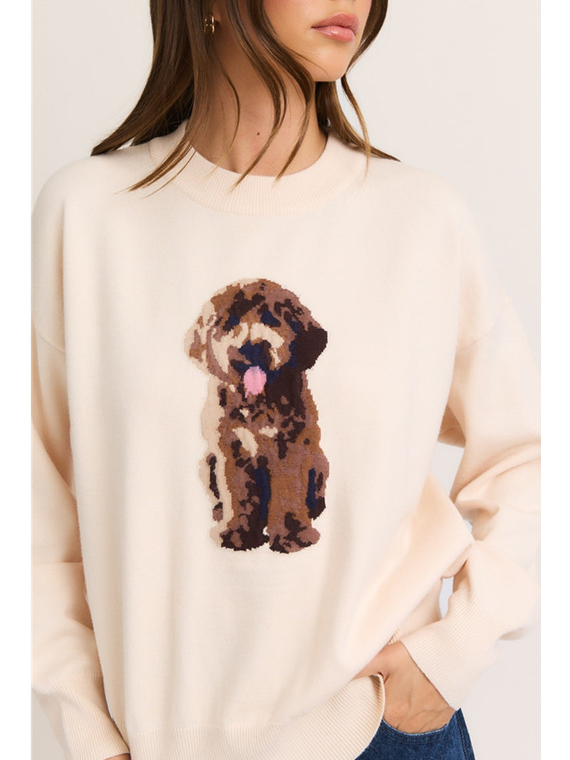 Le Lis Gigi Puppy Sweater In Cream