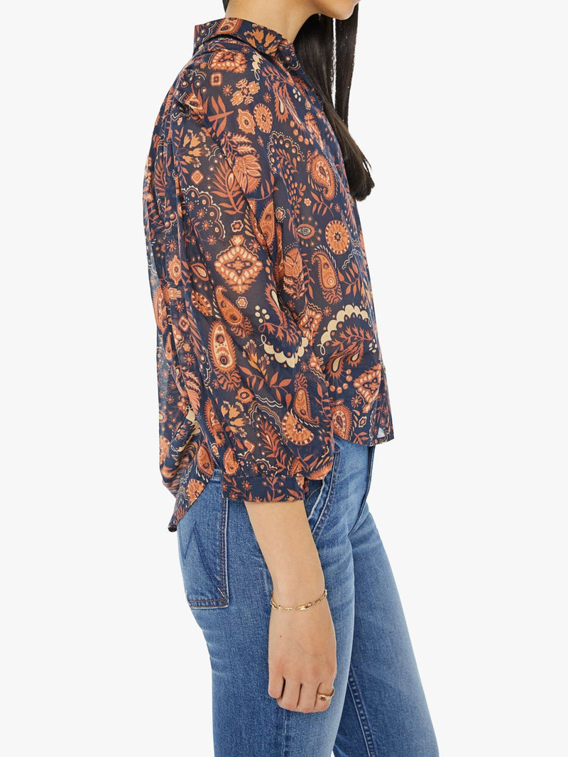 MOTHER Denim Breeze Top In Henna Happiness