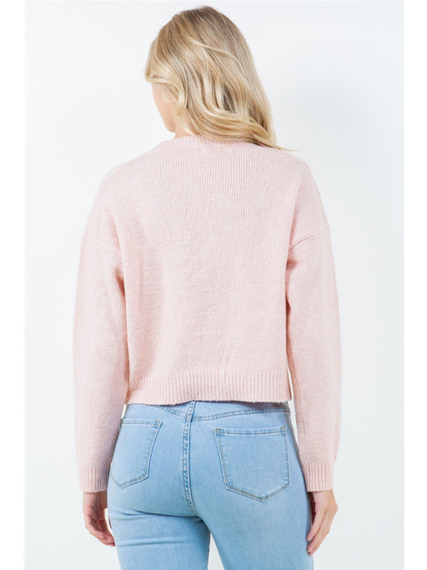 Dreamers Freda Bow Sweater In Pink